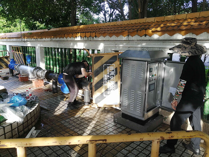 2022年08月 番禺新造市政供水加壓泵站現(xiàn)場（11KW恒壓供水)